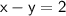 \sf x-y=2