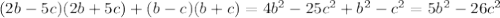 (2b-5c)(2b+5c)+(b-c)(b+c)=4b^2-25c^2+b^2-c^2=5b^2-26c^2