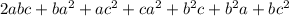 2abc+ba^2+ac^2+ca^2+b^2c+b^2a+bc^2