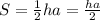 S = \frac{1}{2} ha = \frac{ha}{2}