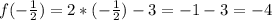 f( -\frac{1}{2})=2*(- \frac{1}{2})-3=-1-3=-4