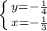 \left \{ {{y=- \frac{1}{4} } \atop {x= -\frac{1}{3} }} \right.