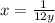 x= \frac{1}{12y}