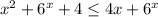 x^2+6^x+4 \leq 4x+6^x