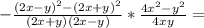 -\frac{(2x-y)^2-(2x+y)^2}{(2x+y)(2x-y)}* \frac{4x^2-y^2}{4xy}=