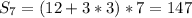 S_7=(12+3*3)*7=147