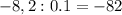 -8,2:0.1= -82