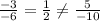 \frac{-3}{-6}=\frac{1}{2} \neq \frac{5}{-10}