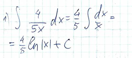 Вычислить неопределенный интеграл : а) интеграл 4 дробь 5x dx б) интеграл 2cos^2 x+2 дробь cos^2x dx