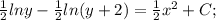 \frac{1}{2}lny-\frac{1}{2}ln(y+2)= \frac{1}{2} x^{2}+C;