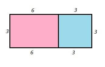 Составь два выражения для вычисления площади прямоугольника разными нарисован прямоугольник 6см на 3