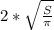 2* \sqrt{ \frac{S}{\pi}}