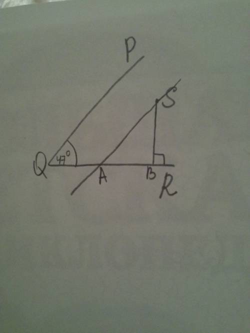 Постройте угол pqr равный 47 градусам. отметьте внутри угла точку s. проведите через неё прямую sa п