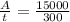 \frac{A}{t} = \frac{15000}{300}