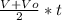 \frac{V+Vo}{2} *t