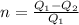 n= \frac{Q_1-Q_2}{Q_1}