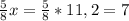 \frac{5}{8}x = \frac{5}{8}*11,2 = 7