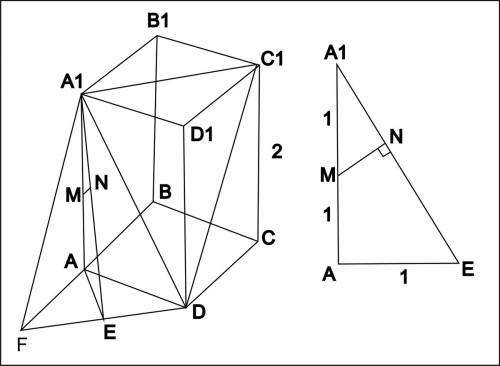 Вправильной четырехугольной пирамиде abcda1b1c1d1 сторона основания равна корень из 2 , а боковое ре