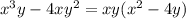 x^{3} y-4x y^{2} =xy( x^{2} -4y)