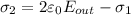 \sigma_2 = 2 \varepsilon_0 E_{out} - \sigma_1