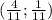 ( \frac{4}{11} ;\frac{1}{11})