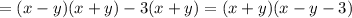 =(x-y)(x+y)-3(x+y)=(x+y)(x-y-3)