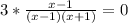 3* \frac{x-1}{(x-1)(x+1)}=0