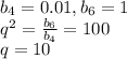 b_4=0.01, b_6=1 \\ q^2= \frac{b_6}{b_4} =100 \\ q=10