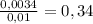 \frac{0,0034}{0,01} =0,34