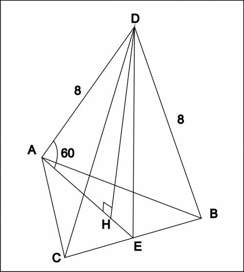 Боковое ребро правильной треугольной пирамиды равно 8 см и составляет с плоскостью основыния угол 60