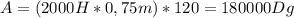 A=(2000H*0,75m)*120=180000 Dg