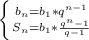 \left \{ {{b_{n}= b_{1} * q^{n-1} } \atop { S_{n}= b_{1}* \frac{q^n-1}{q-1} } \right.