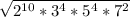 \sqrt{2^{10}*3^{4}*5^{4}*7^{2}