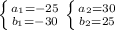 \left \{ {{a_1=-25} \atop {b_1=-30}} \right. \left \{ {{a_2=30} \atop {b_2=25}} \right.