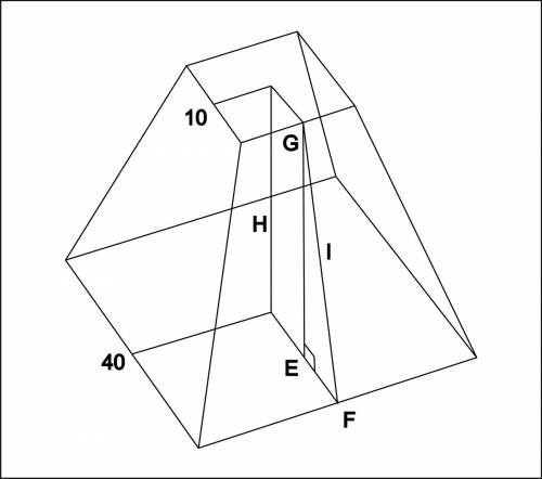 Стороны основания правильной усеченой черырехугольной пирамиды 40 см и 10 см площадь полной поверхно