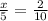 \frac{x}{5} = \frac{2}{10}