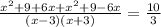 \frac{ x^{2} +9+6x+ x^{2} +9-6x}{ (x-3)(x+3)}= \frac{10}{3}