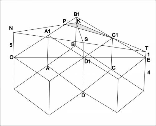 Вкубе abcda1b1c1d1 все рёбра равны 4. на его ребре bb1 отмечена точка k так, что kb = 3. через точки