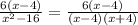 \frac{6(x-4)}{x^2-16}=\frac{6(x-4)}{(x-4)(x+4)}