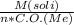 \frac{M(soli)}{n*C.O.(Me)}