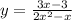 y= \frac{3x-3}{2 x^{2} -x}