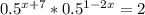 0.5^{x+7}* 0.5^{1-2x} =2