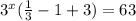 3^{x} ( \frac{1}{3} -1+3)=63