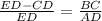 \frac{ED-CD}{ED} = \frac{BC}{AD}