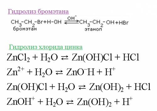 Какие из перечисленных веществ гидролизироваться, составить уравнения реакции: бромэтан или хлорид ц