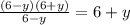 \frac{(6-y)(6+y)}{6-y} =6+y