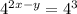 4^{2x-y} = 4^{3}