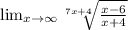 \lim_{x\to\infty} \sqrt[7x+4]{\frac{x-6}{x+4}}