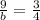 \frac{9}{b}= \frac{3}{4}