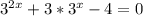 3^{2x}+3*3^x-4=0